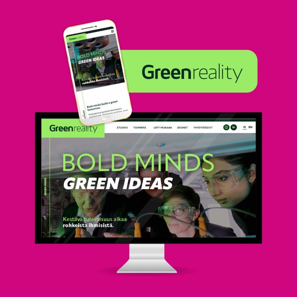 Hurmaan toteuttama brändityö ja verkkosivusto Greenreality